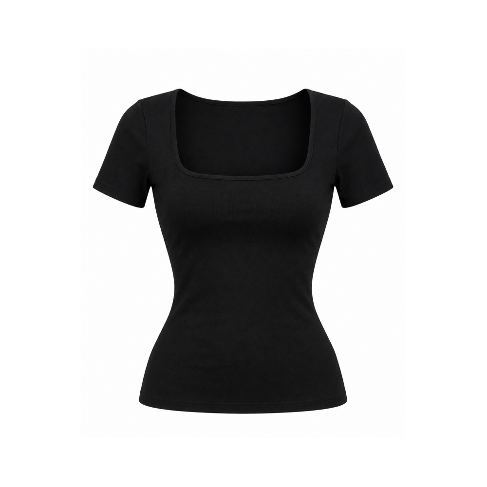 Women's Cotton Square Neck Fitted Top