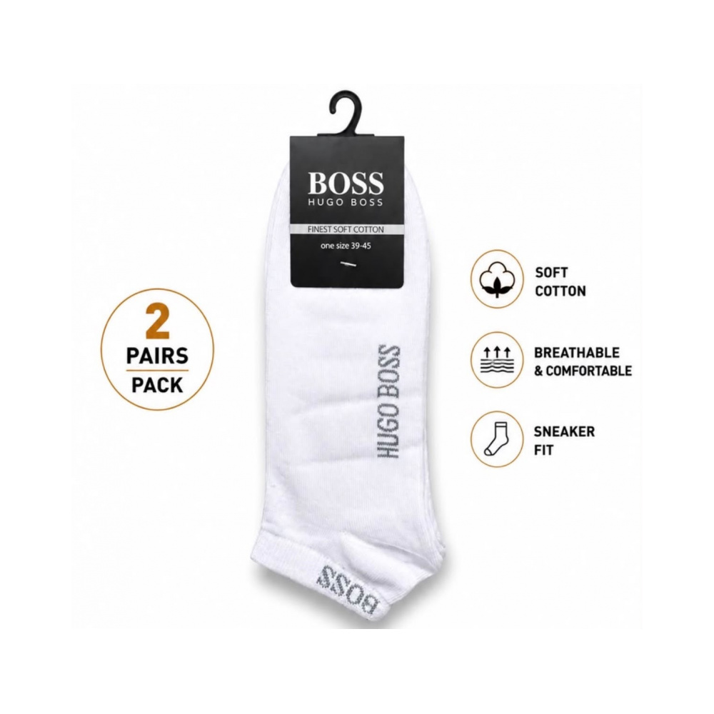 Men's HUGO BOSS Cotton Ankle Socks – 2 Pairs Pack - 39-45