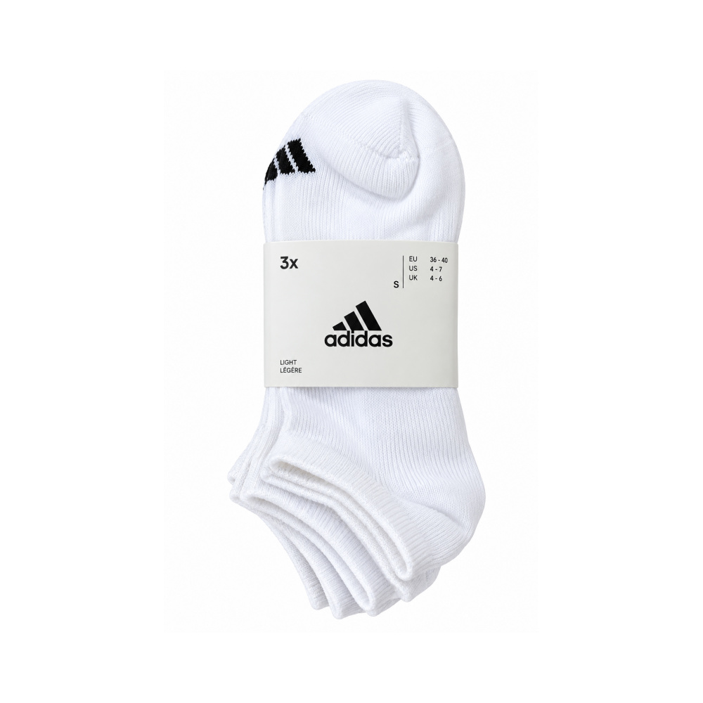 Original Adidas Uni-Sex Low-Cut Socks – White, 3 Pairs | 100% Authentic