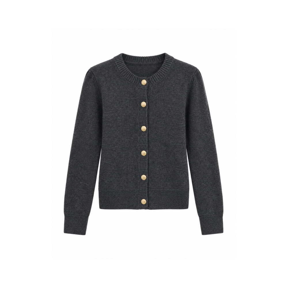 Premium Wool Cardigan with Gold Buttons