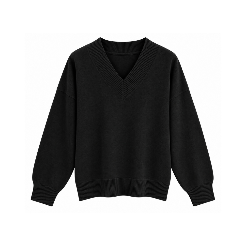Premium Wool V-Neck Top