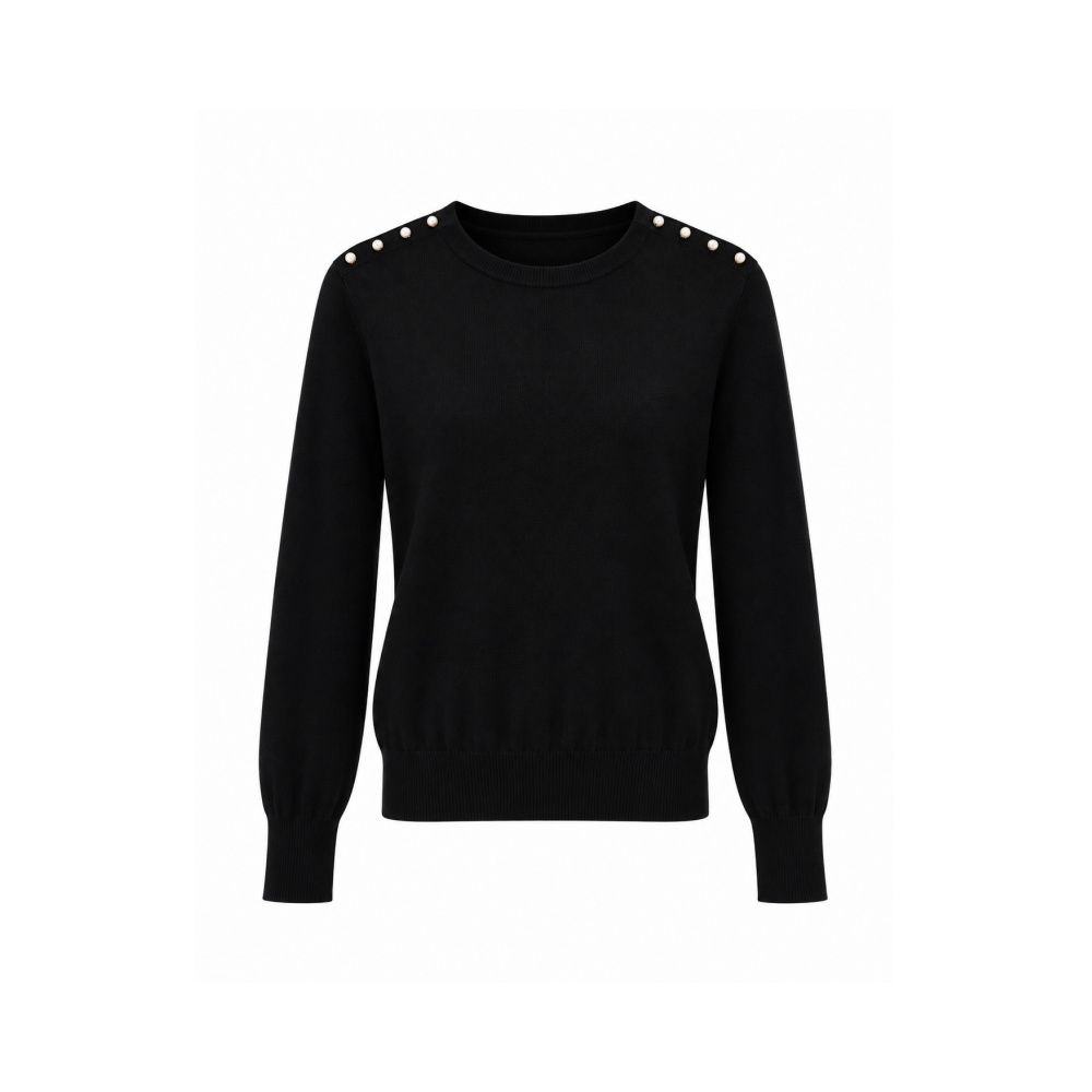 Premium Wool Top with Button Details