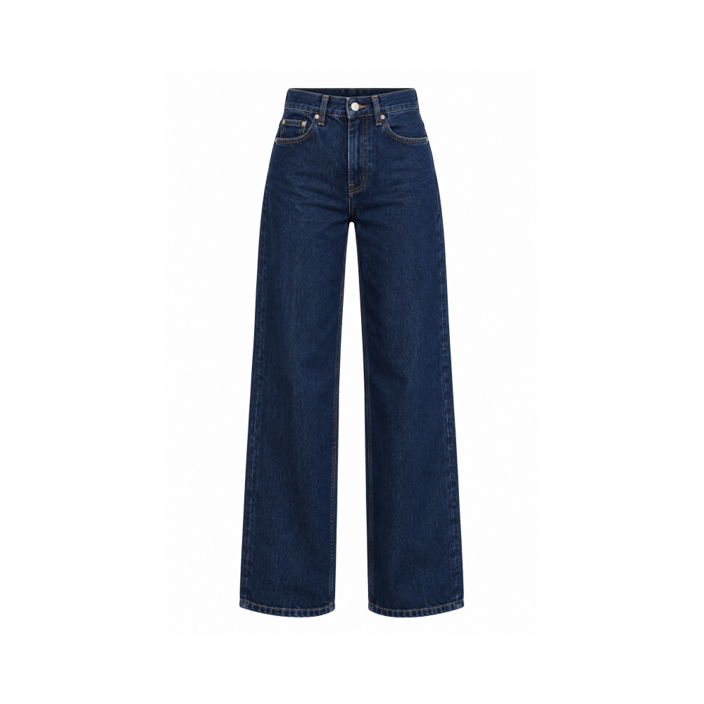 Dark Navy Wide-Leg Jeans
