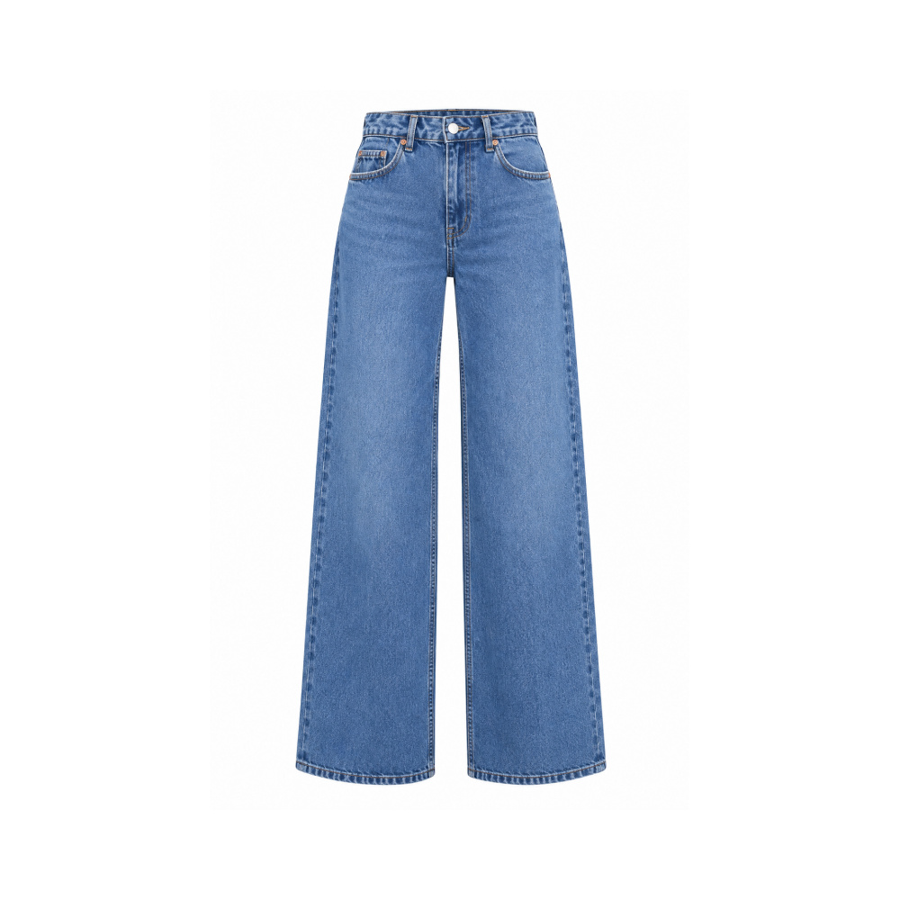Zara Dark Blue Wide-Leg Jeans