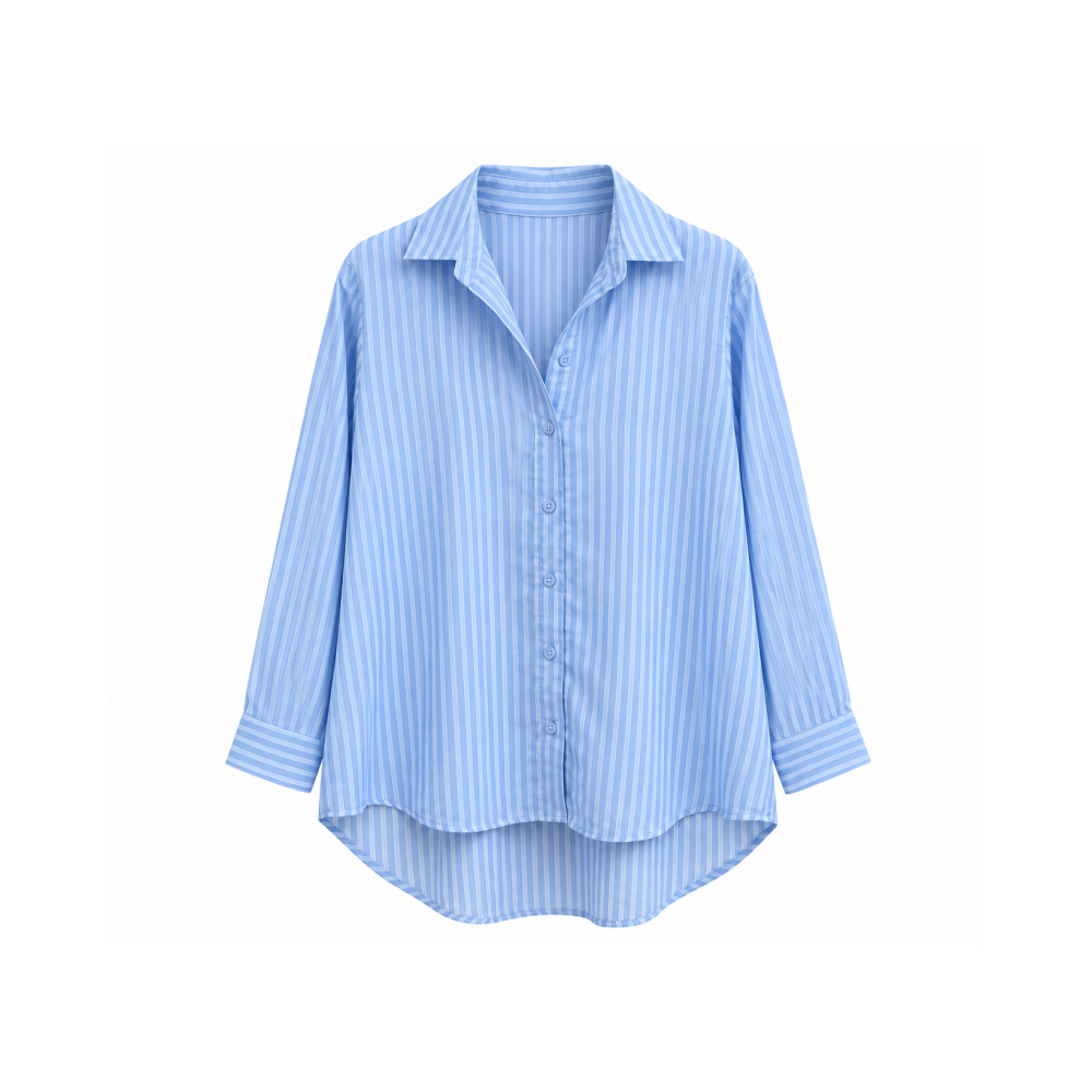 Striped Oversized Button-Up Shirt