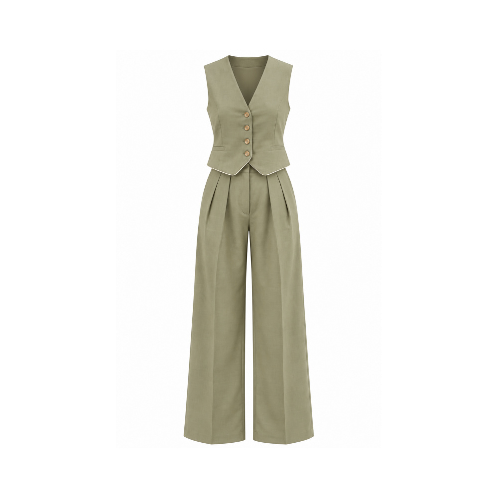 Tailored Vest & Wide-Leg Trouser Set